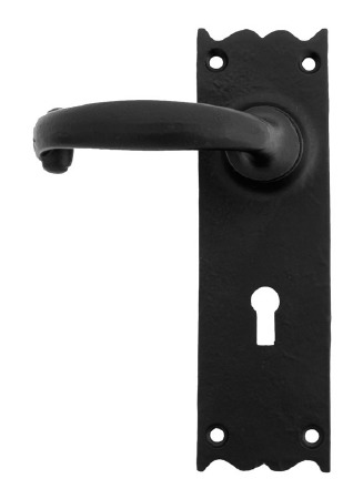 From The Anvil Cottage Door Handles Lock Plate Black
