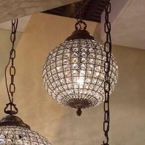 Crystal Globe Chandelier Antique Br Small Broughtons Crystal Globe Chandelier Antique Br