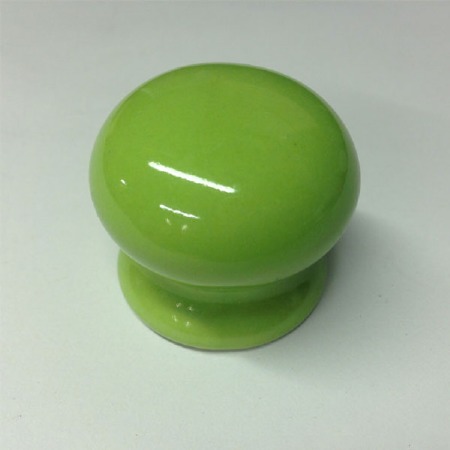 Porcelain Cupboard Door Knob Lime 35mm