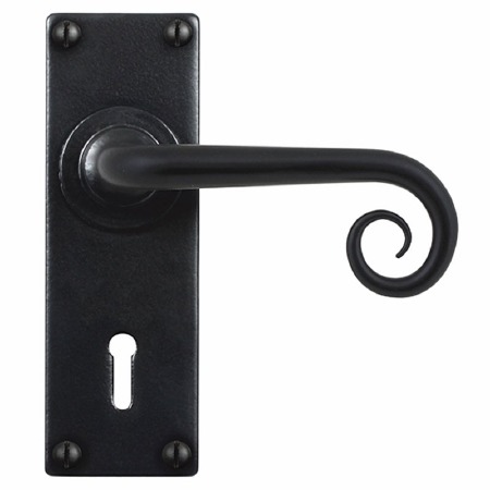 Stonebridge Curl Lever Lock Door Handle Armor Coat Flat Black