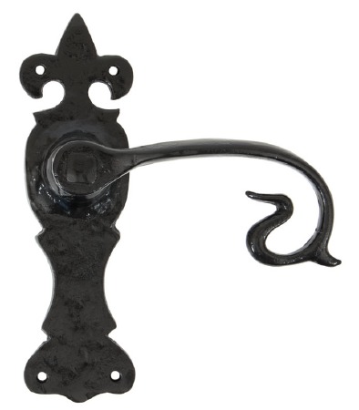 From The Anvil Curly Cast Door Handles Black