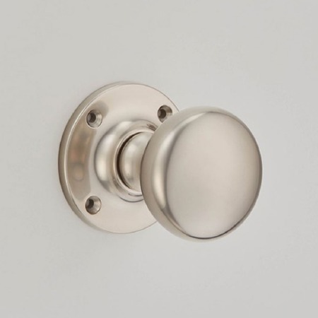 Cushion Mortice Door Knob Pearl Nickel