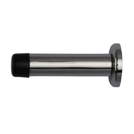 Heritage Cylinder Wall Mounted Door Stop with Rose V1192 64 Polished Nickel