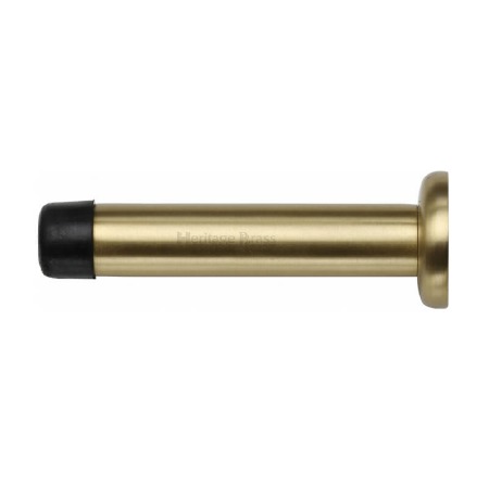 Heritage Cylinder Wall Mounted Door Stop with Rose V1192 76 Satin Brass
