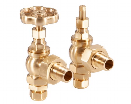 Daisy Manual Radiator Valves Satin Brass Lacquered