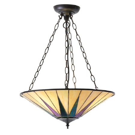 Interiors 1900 Dark Star Tiffany Large Inverted Pendant