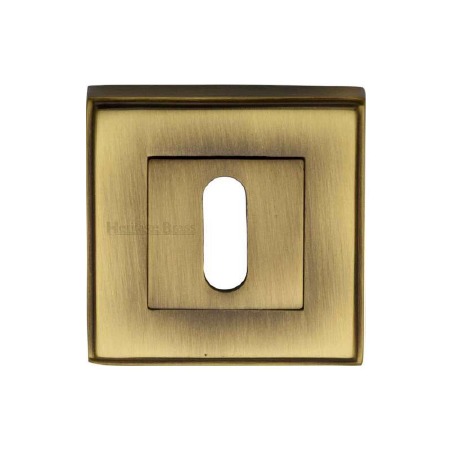 Heritage DEC7000 Square Escutcheon Antique Brass Lacquered
