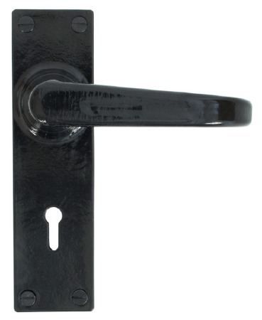 From The Anvil Deluxe Door Handles Lock Plate Black