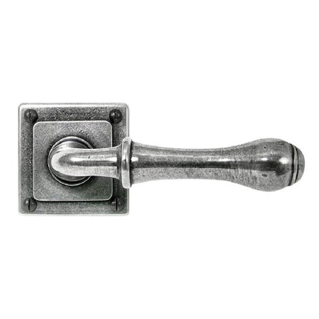 Finesse Derwent Door Handles on Square Rose FD091 Solid Pewter