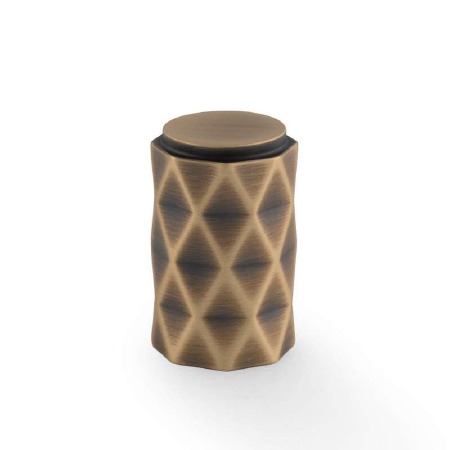 Diamond Pattern Cabinet Knob Antique Brass