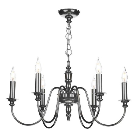 David Hunt Dickens 6 Light Pendant Pewter