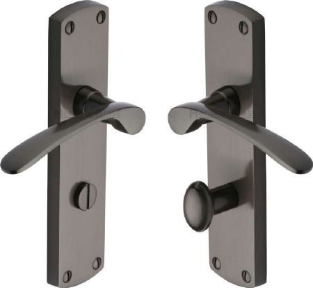 Heritage Diplomat Bathroom Door Handles DIP7830 Matt Bronze