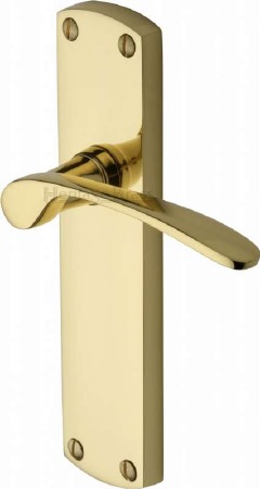 Heritage Diplomat Latch Door Handles DIP7810 Polished Brass Lacquered