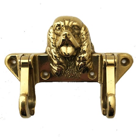 Dog Lead Double Hook Polished Brass