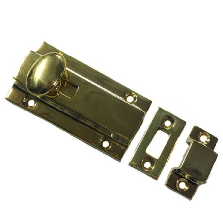 Aston Door Bolt 75mm Polished Brass Unlacquered