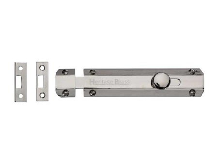 Heritage Flat Bolt C1685 6 Polished Nickel 6"