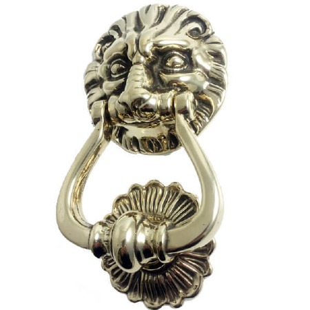 Lion Door Knocker 271 Polished Brass