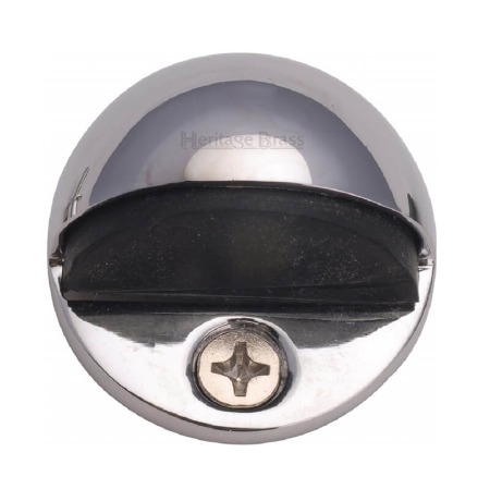 Heritage Oval Floor Mounted Door Stop V1080 Polished Chrome