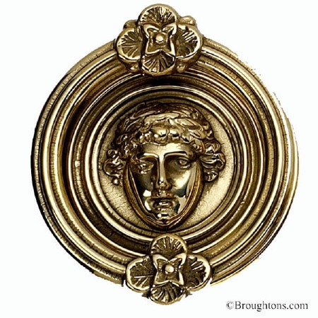 Roman Door Knocker Polished Brass