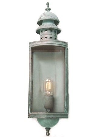 Elstead Downing Street Outdoor Wall Lantern Verdigris