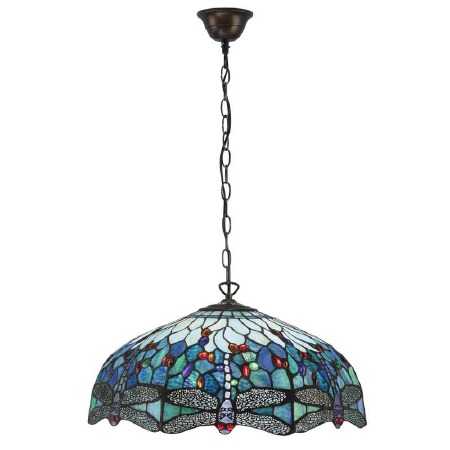 Interiors 1900 Dragonfly Blue Tiffany Large Pendant 66148