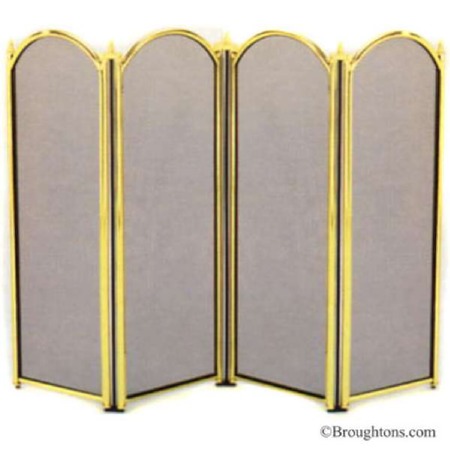 Dynasty Folding Fire Screen Brass