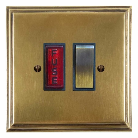 Edwardian Switched Fused Spur Illuminated Antique Satin Brass