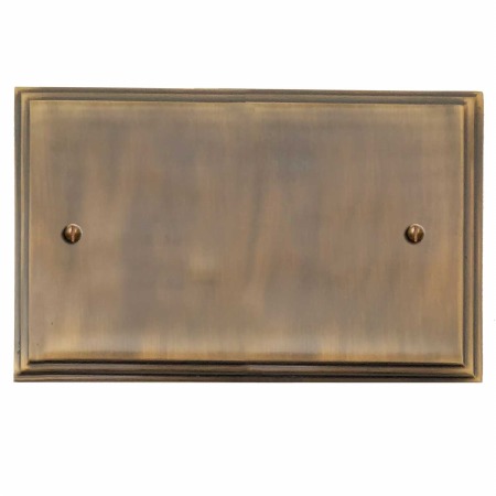 Edwardian Double Blank Plate Antique Brass Lacquered