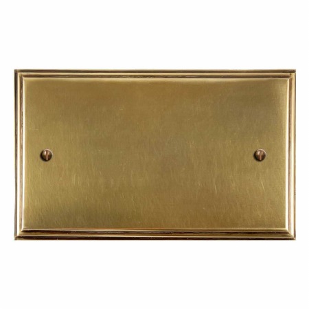 Edwardian Double Blank Plate Antique Satin Brass