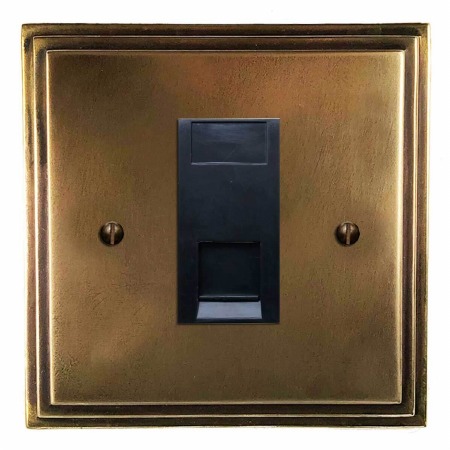 Edwardian Telephone Socket Secondary Hand Aged Brass