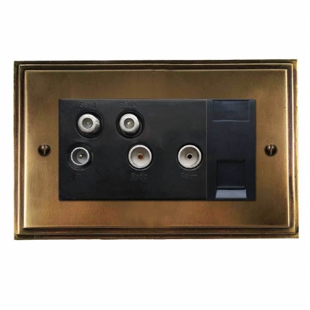 Edwardian Sky+ Socket Hand Aged Brass