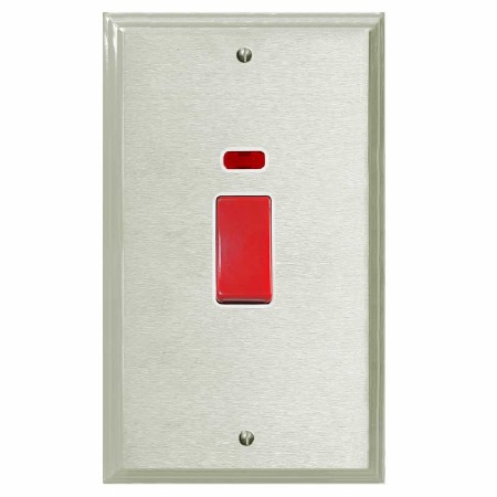 Edwardian Vertical Cooker Switch Satin Nickel