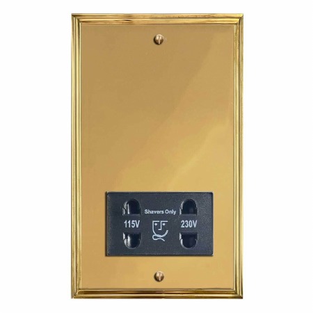 Edwardian Shaver Socket Polished Brass Unlacquered