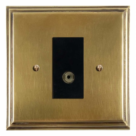 Edwardian TV Socket Outlet Antique Satin Brass