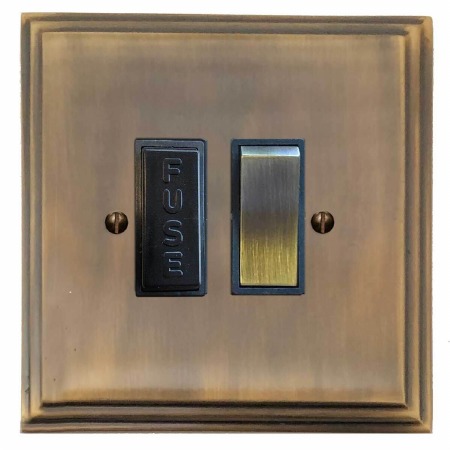 Edwardian Switched Fused Spur Antique Brass Lacquered
