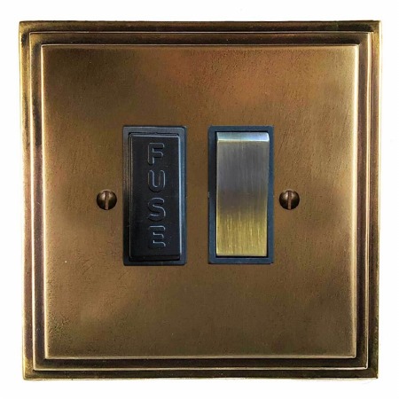 Edwardian Switched Fused Spur Hand Aged Brass