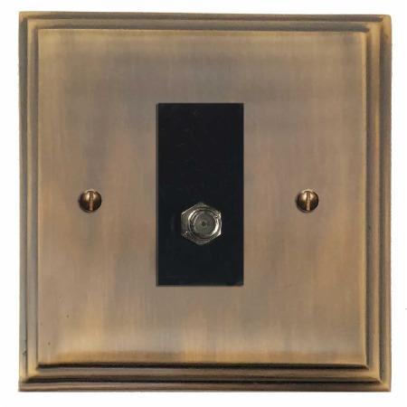 Edwardian Satellite Socket Antique Brass Lacquered
