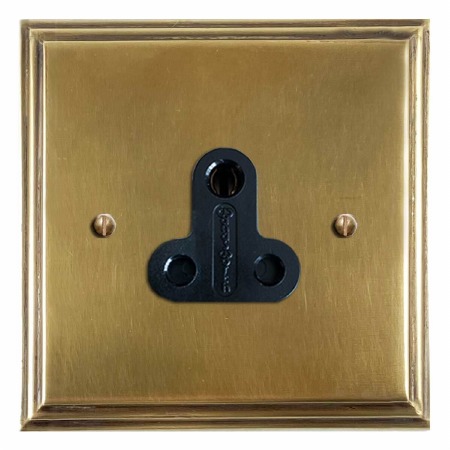Edwardian Lighting Socket Round Pin 5A Antique Satin Brass