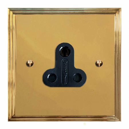 Edwardian Lighting Socket Round Pin 5A Polished Brass Unlacquered