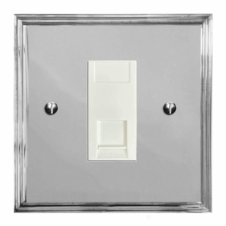 Edwardian RJ45 Socket CAT 5 Polished Chrome
