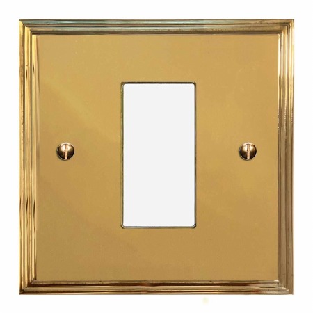 Edwardian Plate for Modular Electrical Components 50x25mm Polished Brass Unlacquered