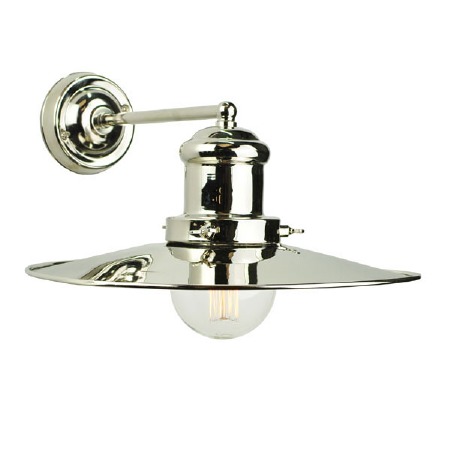 Edison Large Single Wall Light Polished Nickel