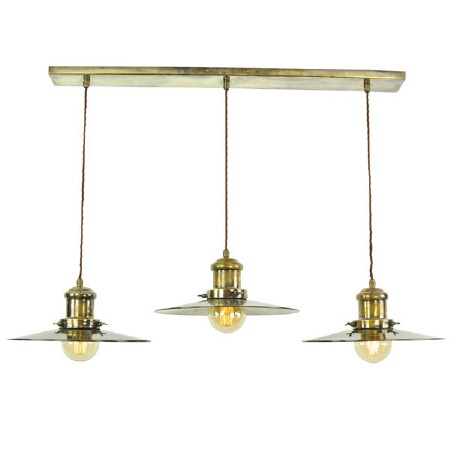 Edison Large 3 Light Bar Pendant Antique Brass