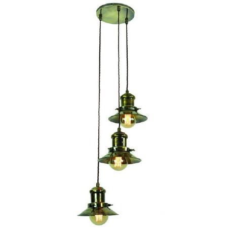 Edison Small 3 Light Cluster Pendant Antique Brass