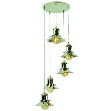 Edison Small 5 Light Cluster PendantPolished Nickel