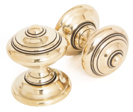 From The Anvil Elmore Concealed Fix Mortice Knobs Aged Brass