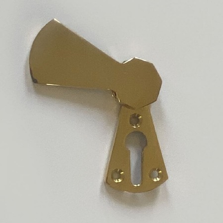 Aston Covered Shaped Escutcheon Polished Brass Unlacquered