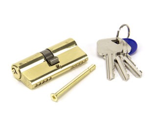 From The Anvil Euro Lock Cylinder 35/35 Polished Brass Key Differ