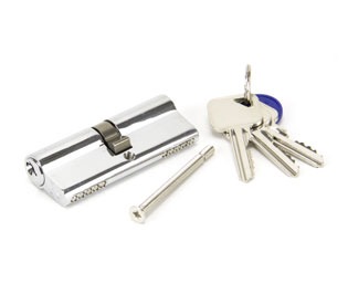From The Anvil Euro Lock Cylinder 40/40 Polished Chrome Key Differ