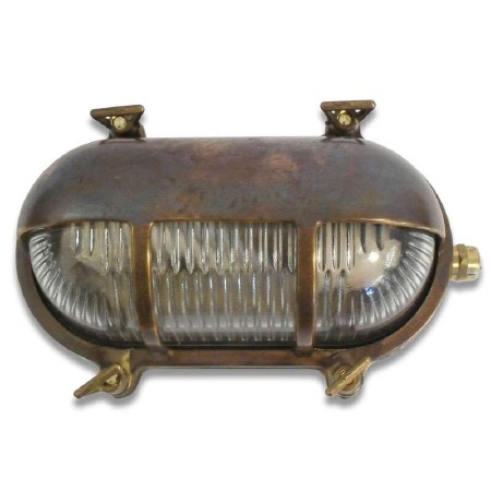 Eyelid Outdoor Bulkhead Light Antique Brass